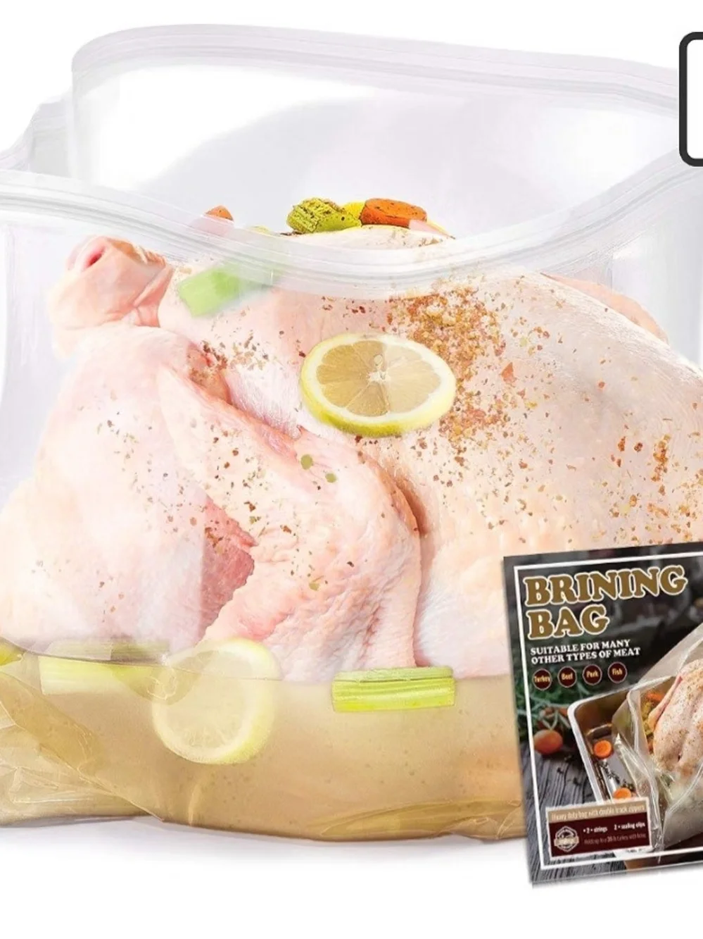 2-Pack with Blue Clips - Brining & Marinade Bags